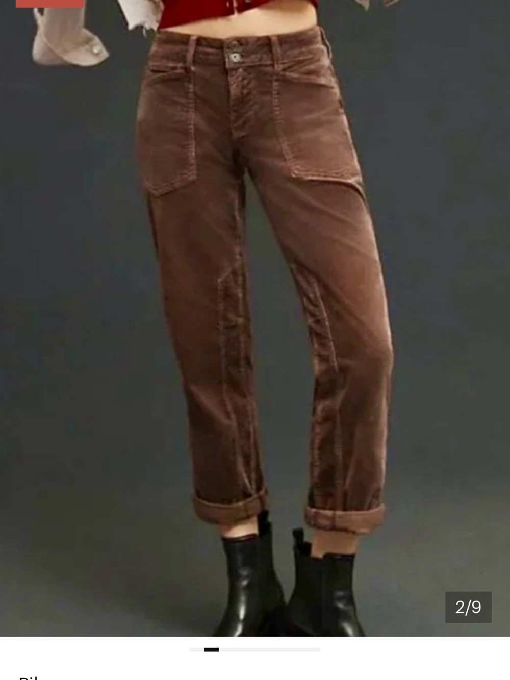Pilcro Straight-Leg brown Corduroy Pants